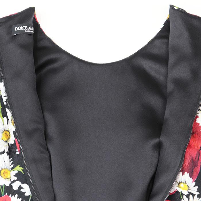 美品●DOLCE&GABBANA 花柄 ノースリーブ ワンピース M相当 黒 極美品】DOLCE&GABBANA ドルチェ アンド ガッバーナ ワンピース