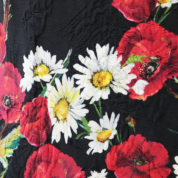 DOLCE & GABBANA 花柄ノースリーブワンピース　黒 極美品】DOLCE&GABBANA ドルチェ アンド ガッバーナ ワンピース
