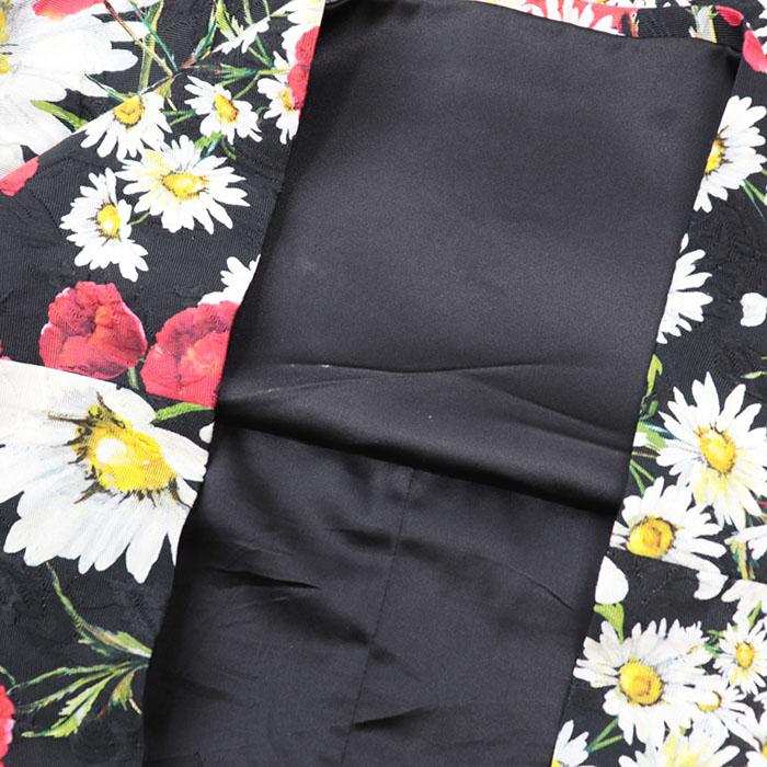 DOLCE & GABBANA 花柄ノースリーブワンピース　黒 極美品】DOLCE&GABBANA ドルチェ アンド ガッバーナ ワンピース