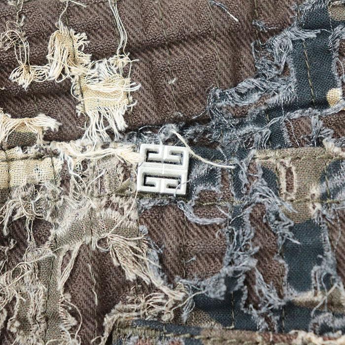 極美品】GIVENCHY ジバンシィ パンツ デストロイ ロゴ レザー パッチ