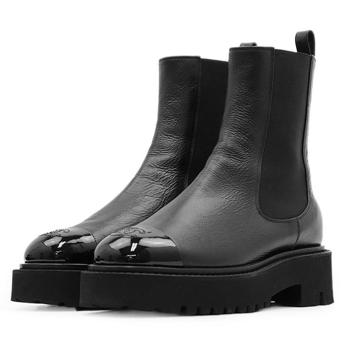 CHANEL 【極美品】CHANEL シャネル ブーツ G38218 サイドゴア レザー