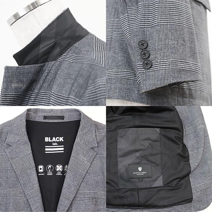 【未使用品】ブラックレーベルクレストブリッジ チェック ジャケット グレー ウールジャージークレストブリッジチェックコンビダウン