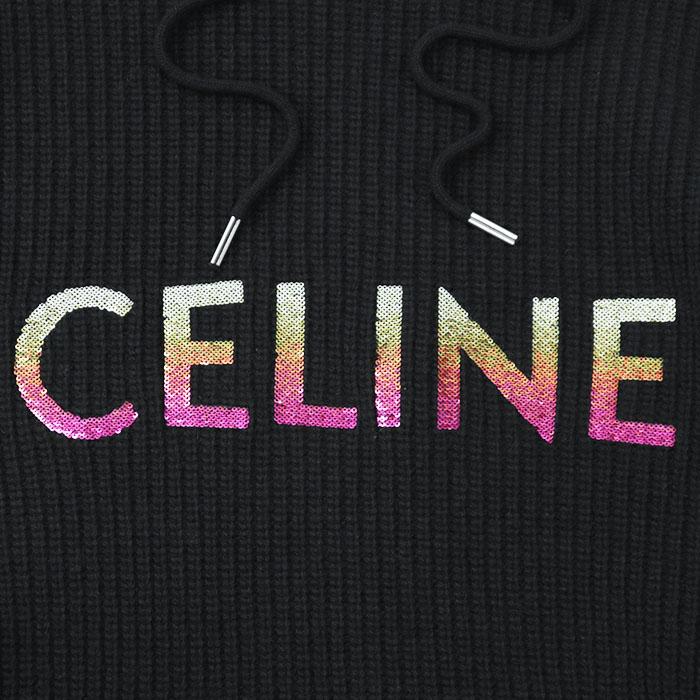 セリーヌ CELINE　グラデーションロゴニットパーカー CELINE（セリーヌ） 【新品同様】CELINE パーカー ニット ロゴ