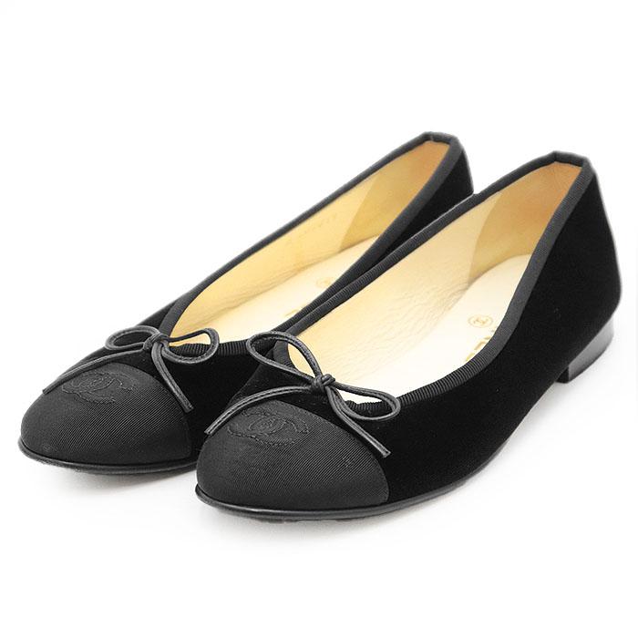 CHANEL 黒 バレエシューズ リボン付き36 CHANEL 黒 バレエシューズ リボン付き36 CHANEL 黒 バレエ
