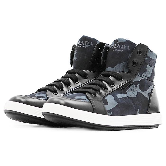 Prada ナイロン&レザースニーカー Prada レザースニーカー | ブラック | FARFETCH JP