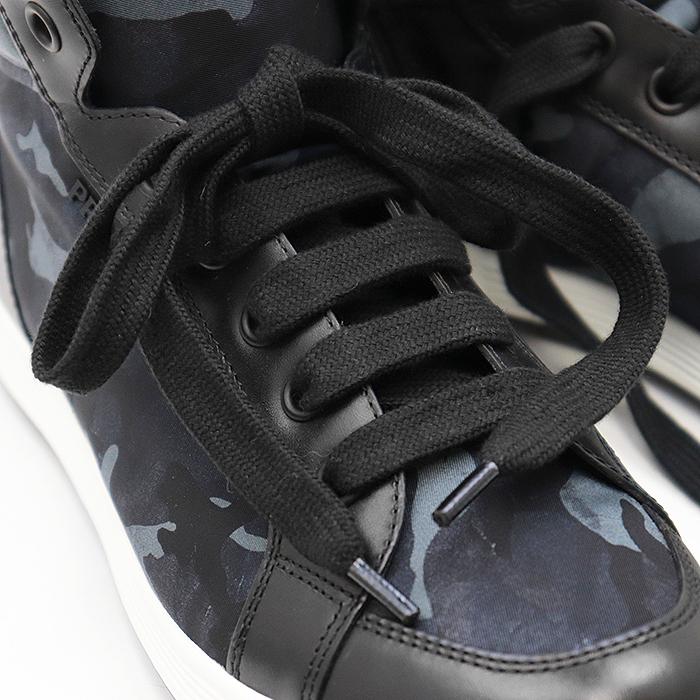 PRADA 【新品同様】PRADA プラダ スニーカー ハイカット レース