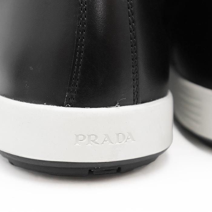 PRADA 【新品同様】PRADA プラダ スニーカー ハイカット レースアップ