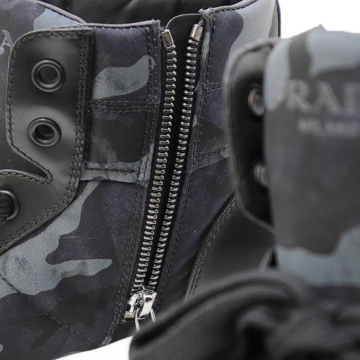 PRADA 【新品同様】PRADA プラダ スニーカー ハイカット レース