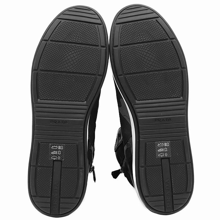 PRADA 【新品同様】PRADA プラダ スニーカー ハイカット レース