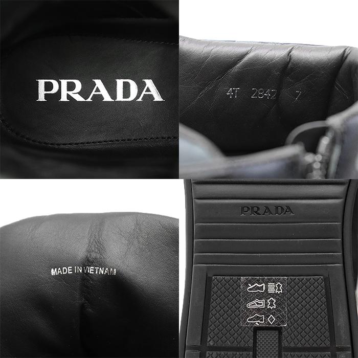 PRADA 【新品同様】PRADA プラダ スニーカー ハイカット レース