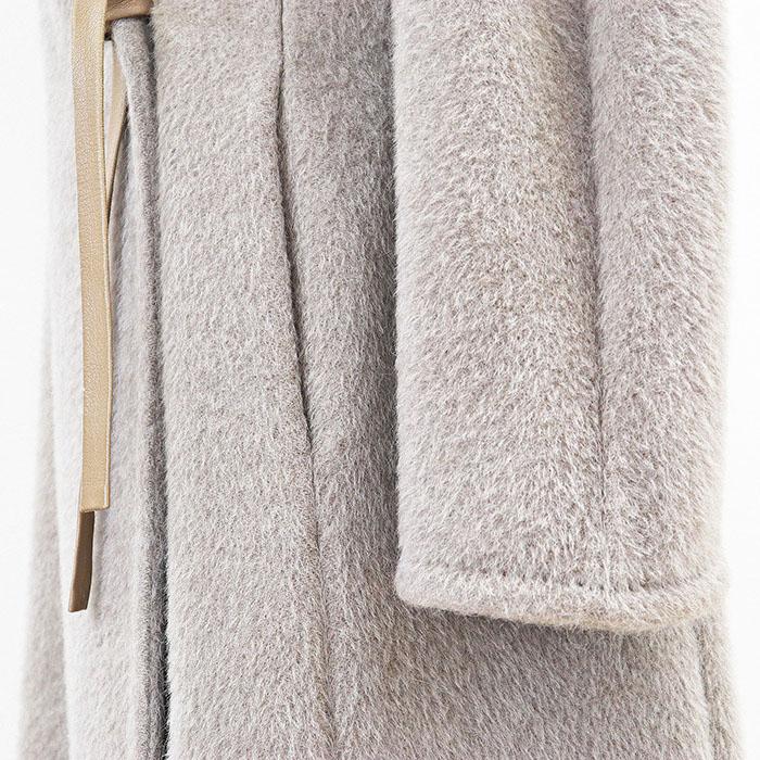 Max Mara マックス マーラ コート ラップ アルパカ × ウール シャギー