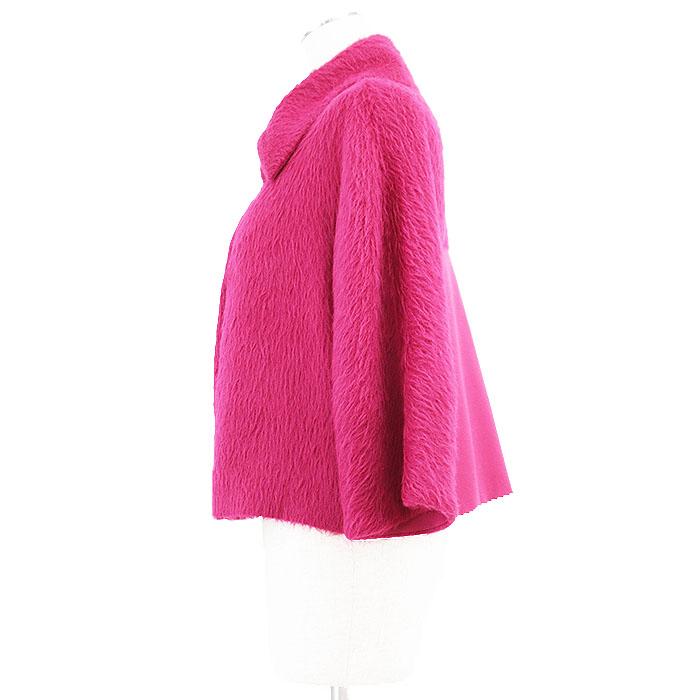 極美品★MaxMara★アルパカふわふわシャギーコート★ピンクベージュ★切替 極美品☆MaxMara☆アルパカふわふわシャギーコート☆ピンク