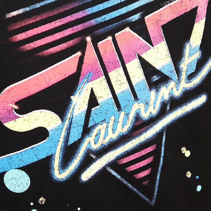 【極美品】SAINT LAURENT PARIS サン ローラン パリ ブルゾン スタジャン ロゴ ギャラクシー 宇宙 プリント 長袖 レディース 38 黒 伊製 |  | 15