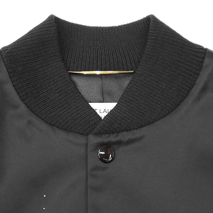 【極美品】SAINT LAURENT PARIS サン ローラン パリ ブルゾン スタジャン ロゴ ギャラクシー 宇宙 プリント 長袖 レディース 38 黒 伊製 |  | 08