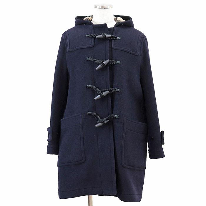 美品　バーバリーロンドン　ダッフルコート　ネイビー　ノバチェック　牛革トグル BURBERRY 【美品】BURBERRY バーバリー コート ダッフル ロゴ トグル