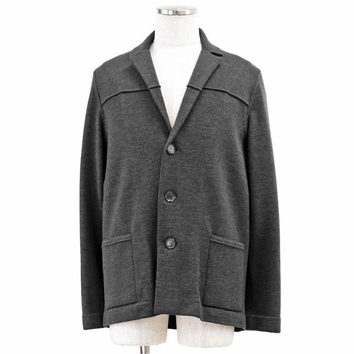 美品 サルバトーレフェラガモ ウール 本革 ニット ジャケット