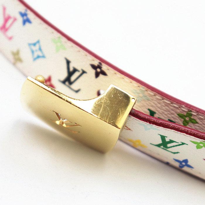 【美品】VUITTON　ベルト　サンチュール　マルチカラー　モノグラム　LVロゴ LOUIS VUITTON/ルイ・ヴィトン】 サンチュールキャレ モノグラム