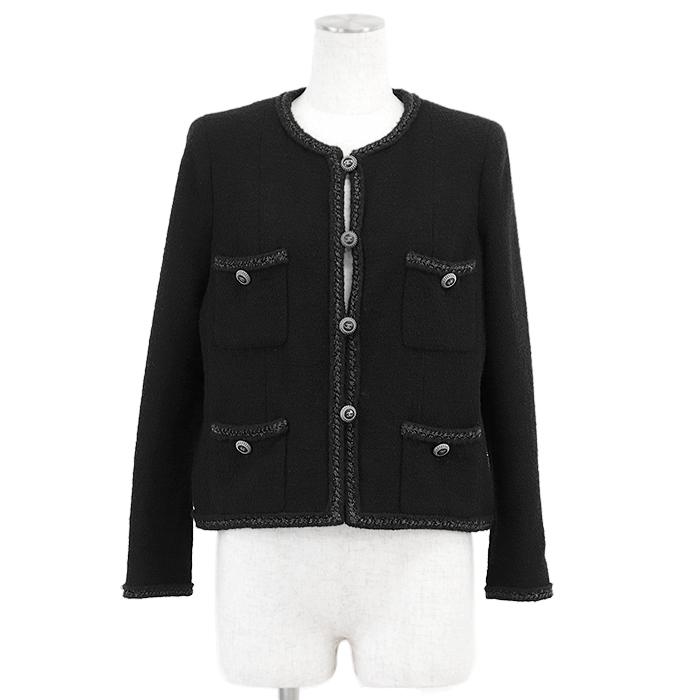 レディース ジャンク品・38 CHANEL シャネル ニットジャケット