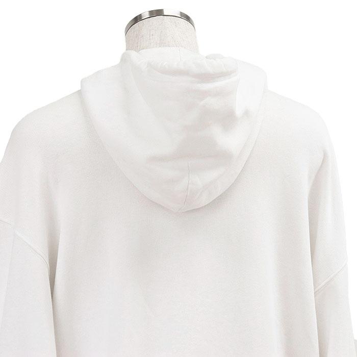 【美品】BALENCIAGA バレンシアガ パーカー 2019年製 BB アナグラム センターロゴ プリント コットン100% スウェット 長袖 メンズ S 白_11