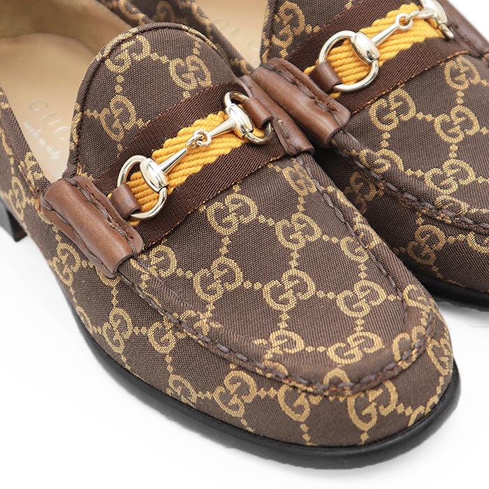 GUCCI SALE【新品同様】GUCCI グッチ ローファー ロゴ GG モノグラム