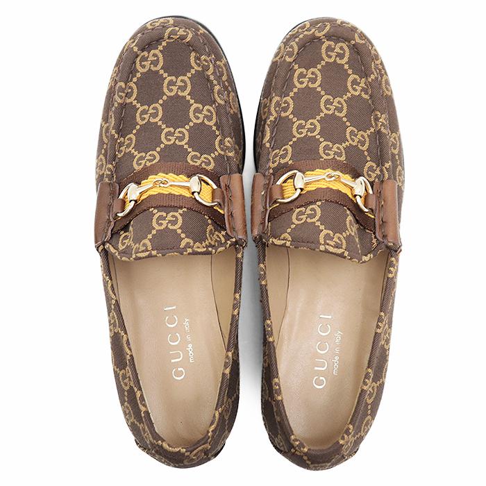 GUCCI SALE【新品同様】GUCCI グッチ ローファー ロゴ GG モノグラム