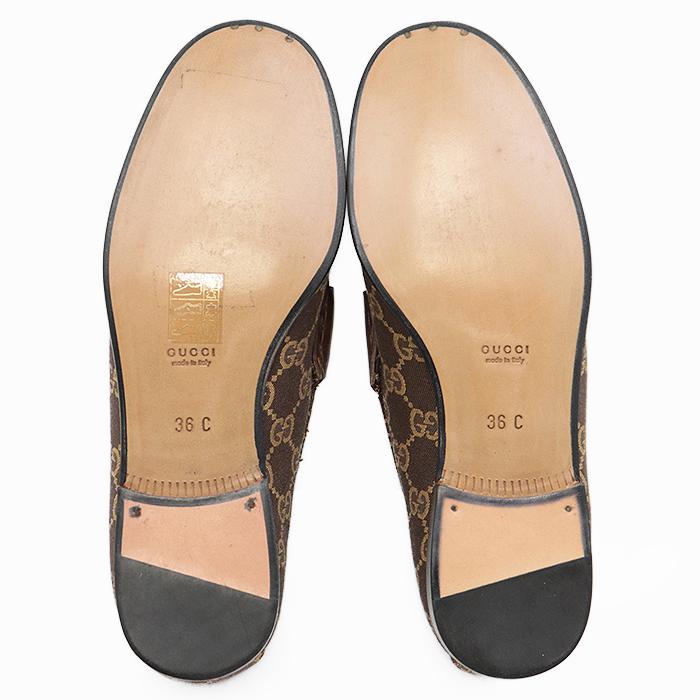 GUCCI SALE【新品同様】GUCCI グッチ ローファー ロゴ GG モノグラム