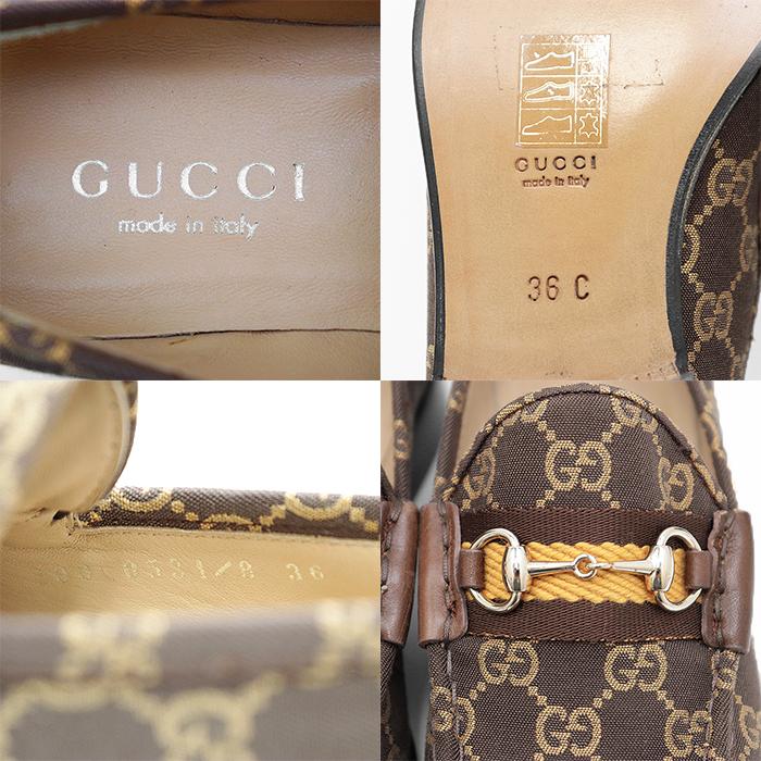 GUCCI SALE【新品同様】GUCCI グッチ ローファー ロゴ GG モノグラム