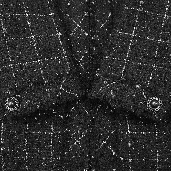 【希少/極美品】CHANEL HOMME シャネル オム ファンタジーツイードジャケット P54659 カメリアライニング メンズ着用可 レディース 46 黒の画像