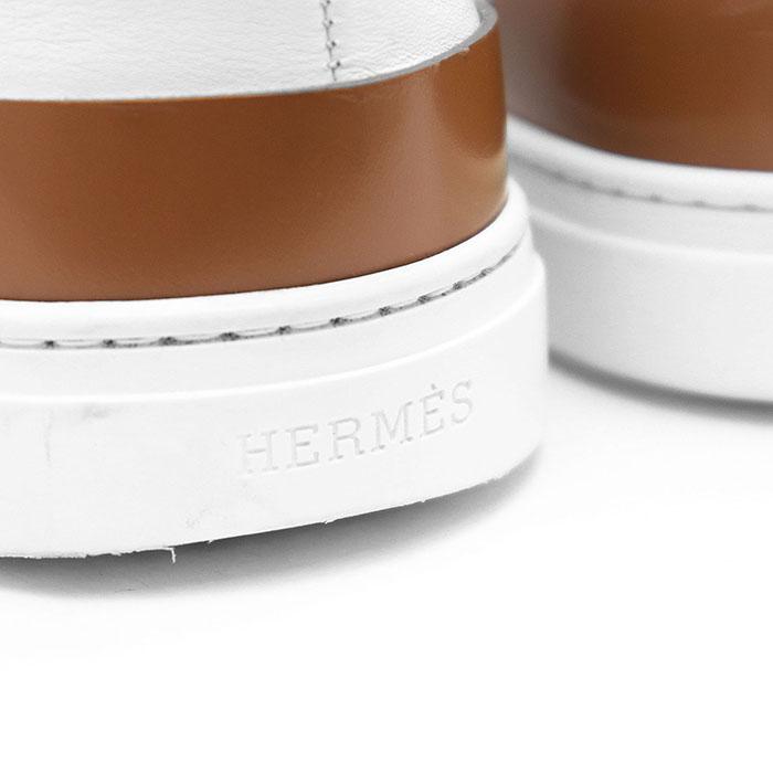 HERMES（エルメス） スニーカー レザー H ロゴ ダブルステッチ アウト