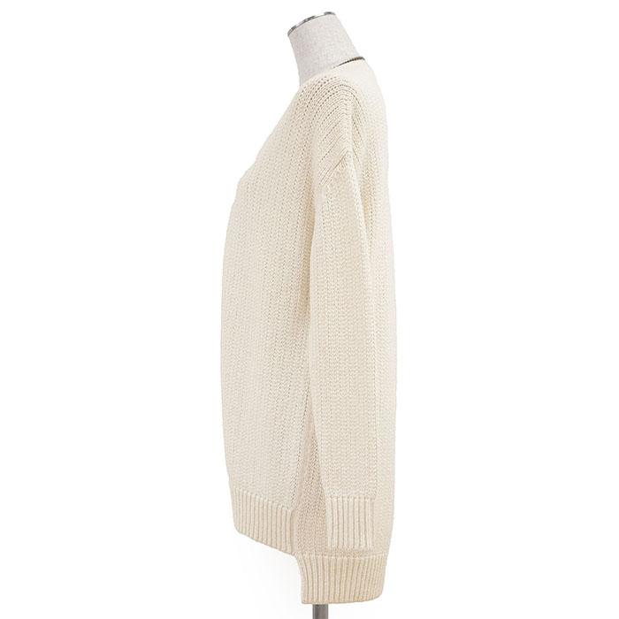 【極美品】SAINT LAURENT PARIS サン・ローラン・パリ カーディガン ニット ローゲージ チェーントリム ウール混 レディース S 生成 伊製 |  | 03