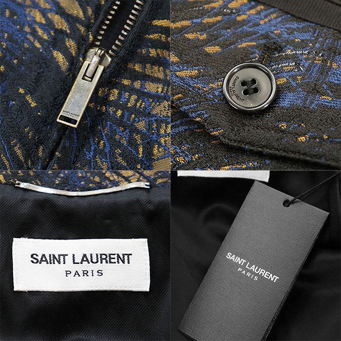 【美品】SAINT LAURENT PARIS サンローランパリ ジップアップブルゾン ジャガード ロゴ ボタン パームツリー柄 メンズ 44 マルチカラー |  | 07