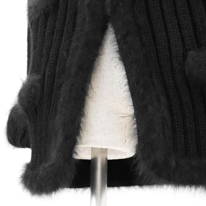 【美品】CHANEL シャネル 02A P19710 ニットカーディガン アンゴラブレンド COCOマーク チャーム フロントメタルフック レディース 40 黒の画像