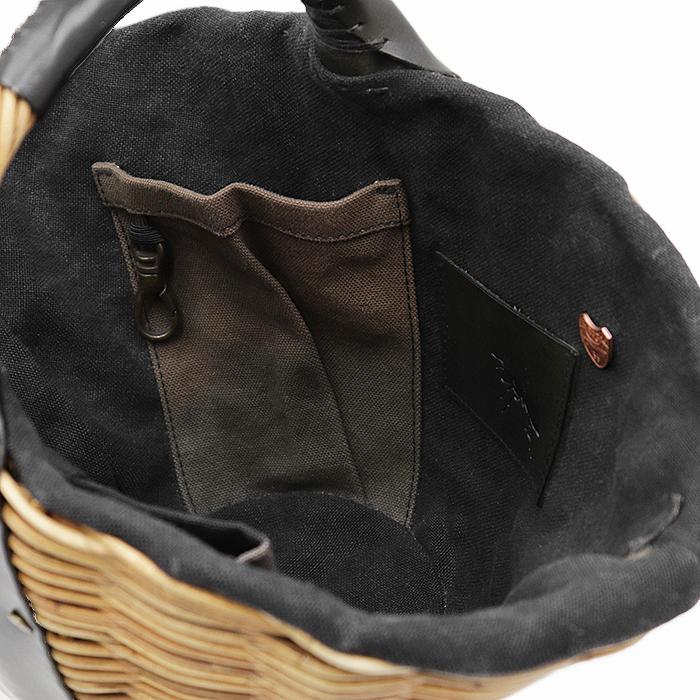 ebagos エバゴス カゴバッグ オイルショルダー 紅籐 ワンハンドル ロゴ