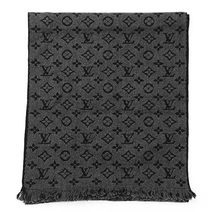 ルイヴィトン モノグラムマフラー 黒 LOUIS VUITTON（ルイ・ヴィトン） 【極美品】LOUIS VUITTON マフラー