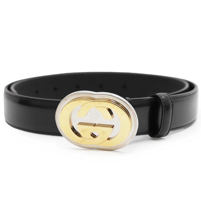 GUCCI（グッチ） レザーベルト サイズ 85・34 メンズ GG インター