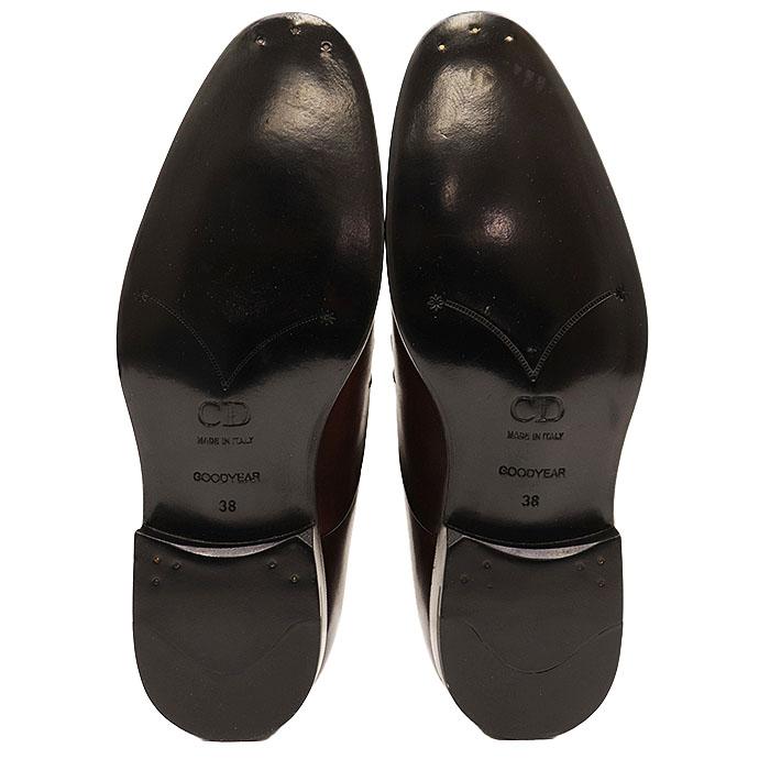 【極美品】Dior ディオール ダービーシューズ 外羽式 レザー レースアップ プレーントゥ グッドイヤー 靴 メンズ 38 茶色 イタリア製_8
