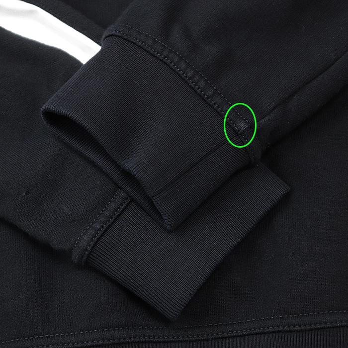 【美品】HERMES エルメス スウェットトレーナー サイドストライプ 側章 フレンチテリー クルーネック 長袖 トップス メンズ M 紺 白 伊製_4