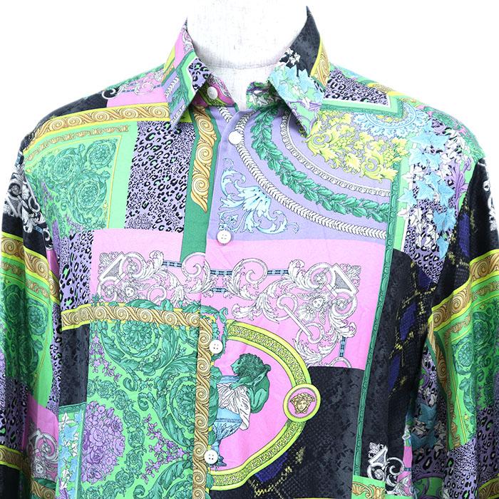極美品】VERSACE ヴェルサーチ 長袖シャツ HERITAGE FIT ロゴ