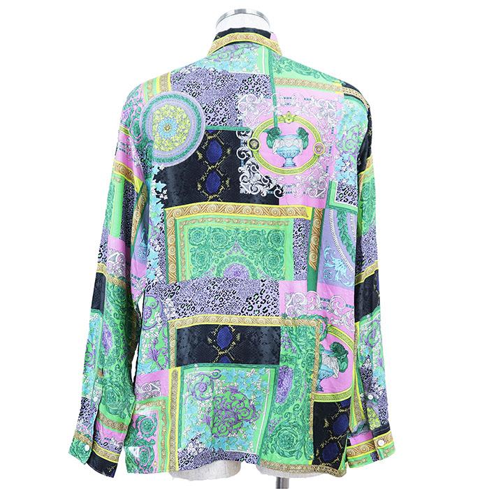 GIANNI VERSACE 長袖 花柄シャツ 極美品】VERSACE ヴェルサーチ 長袖シャツ HERITAGE FIT ロゴ