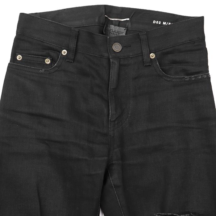 【美品】SAINT LAURENT PARIS サンローランパリ デニムパンツ 28 メンズ ダメージ加工 スキニー ストレッチ ジーンズ ボトムス 黒 エディ期 |  | 01