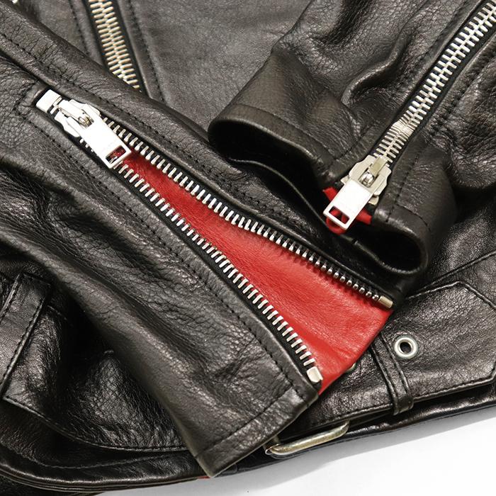 【未使用】SAINT LAURENT PARIS サンローランパリ モーターサイクルジャケット 48 メンズ カウレザー スタッズ 恐竜チャーム 付属有 黒 赤 |  | 02