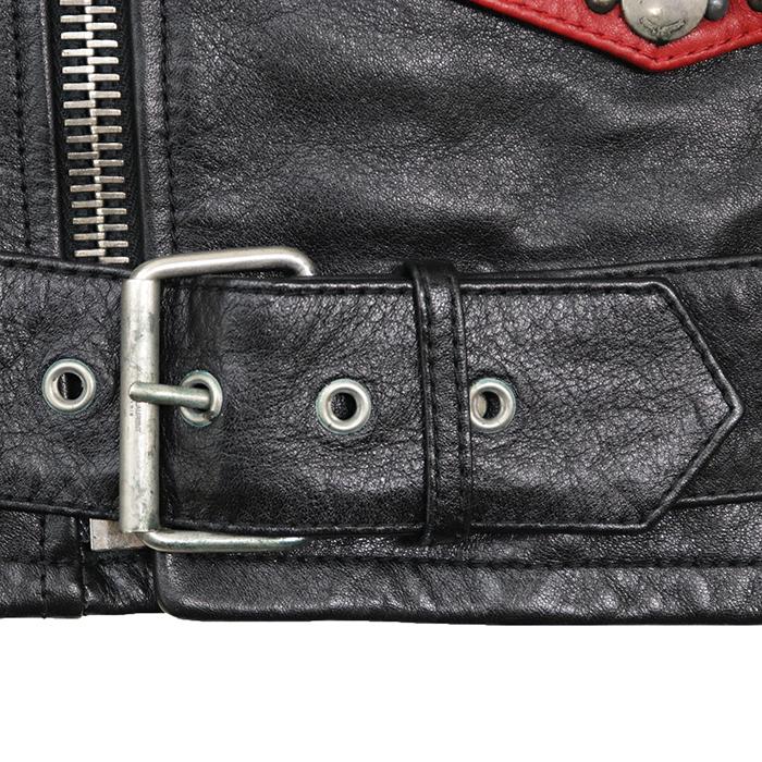 【未使用】SAINT LAURENT PARIS サンローランパリ モーターサイクルジャケット 48 メンズ カウレザー スタッズ 恐竜チャーム 付属有 黒 赤 |  | 07