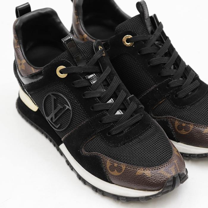 LOUIS VUITTON ルイ・ヴィトン ランアウェイスニーカー 36h レディース レザー スエード ローカット モノグラム シューズ 箱付属 黒 茶色_11