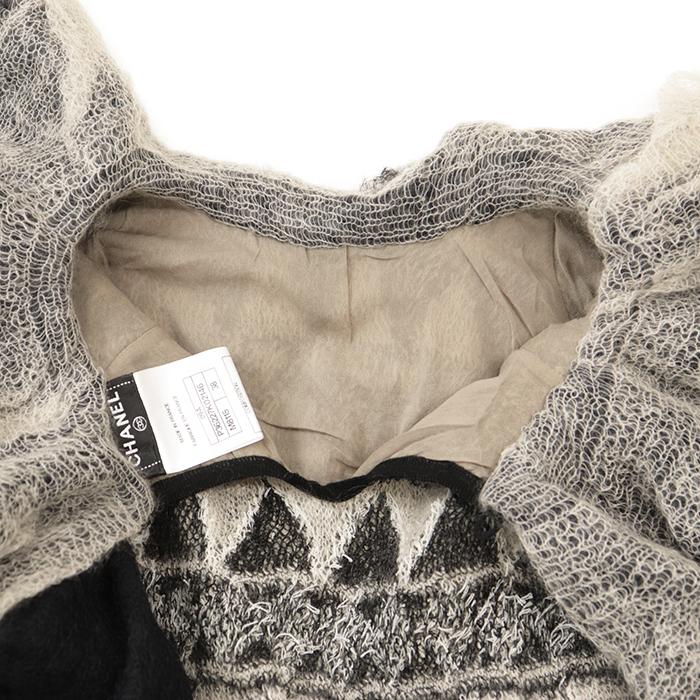 【極美品】CHANEL シャネル フリルニットワンピース 38 レディース 09A P36227 パリ・モスクワコレクション ウール × モヘア ベージュ系の画像