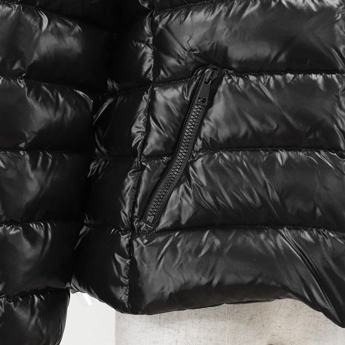 【極美品】MONCLER モンクレール ダウンジャケット 4 レディース BADYFUR フォックスファー ロゴワッペン アウター ナイロン100％ 黒_12