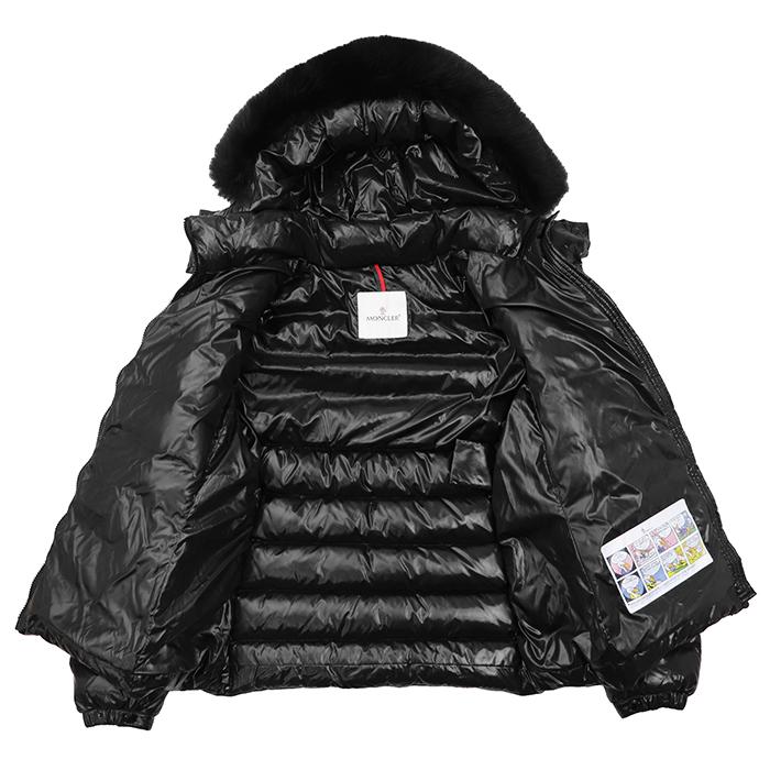【極美品】MONCLER モンクレール ダウンジャケット 4 レディース BADYFUR フォックスファー ロゴワッペン アウター ナイロン100％ 黒_7