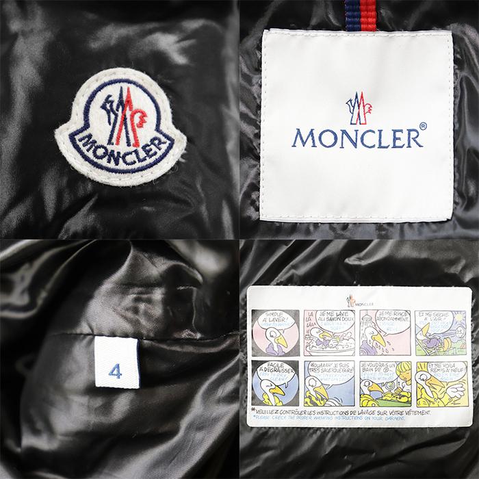 【極美品】MONCLER モンクレール ダウンジャケット 4 レディース BADYFUR フォックスファー ロゴワッペン アウター ナイロン100％ 黒_8