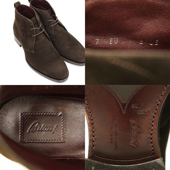 【極美品】Brioni ブリオーニ チャッカブーツ EU7 メンズ スウェード レースアップ アンクル丈 ダービー シューズ 革靴 茶色 イタリア製_9