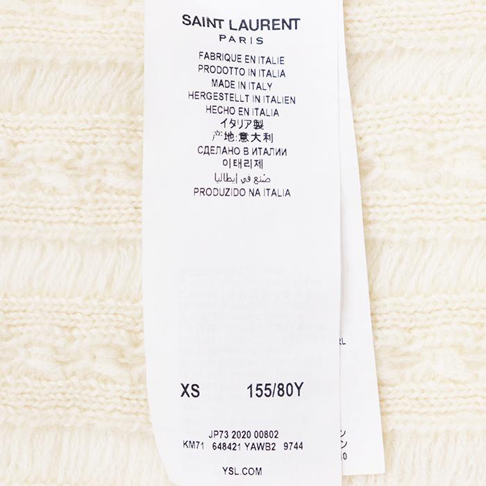 SAINT LAURENT PARIS サンローランパリ カーディガン ニット XS レディース 2020年製 バイカラー 長袖 ウール100% アイボリー 黒 伊製 |  | 06