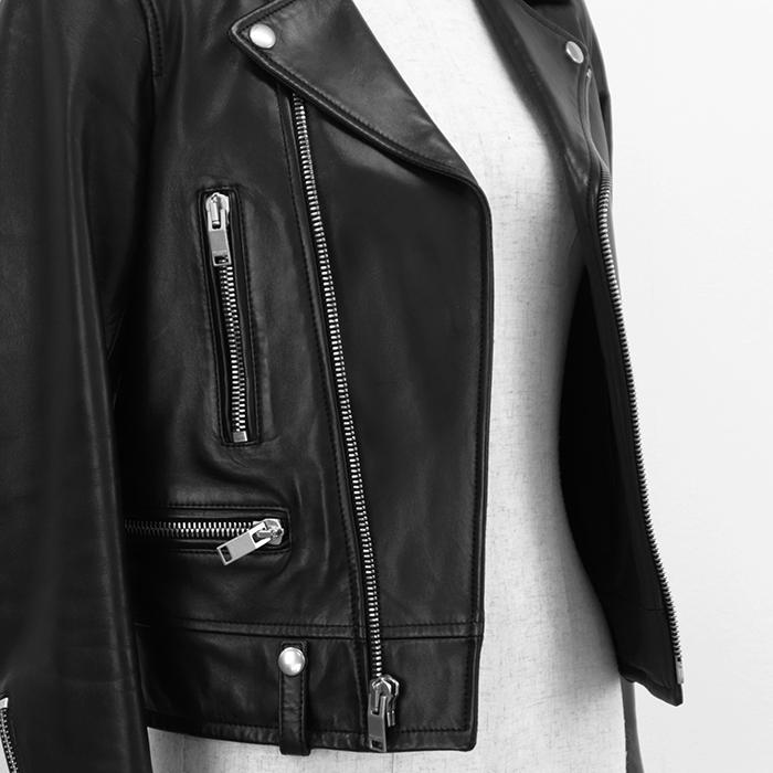 SAINT LAURENT PARIS サンローランパリ ジャケット 36 レディース レザー ライダース シルバージップ 羊革 アウター ブラック イタリア製 |  | 10